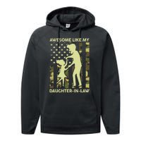 Stepdad Fathers Day Gift Awesome Like My Daughter In Law Performance Fleece Hoodie