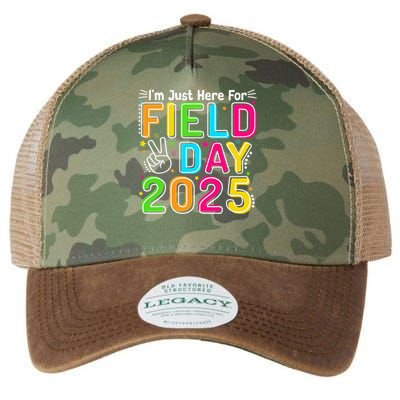 School Field Day Teacher Im Just Here For Field Day 2025 Legacy Tie Dye Trucker Hat