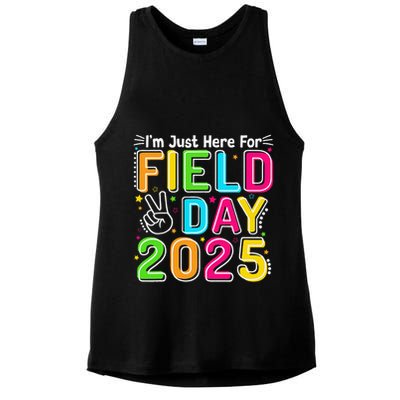 School Field Day Teacher Im Just Here For Field Day 2025 Ladies PosiCharge Tri-Blend Wicking Tank