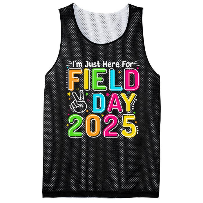 School Field Day Teacher Im Just Here For Field Day 2025 Mesh Reversible Basketball Jersey Tank
