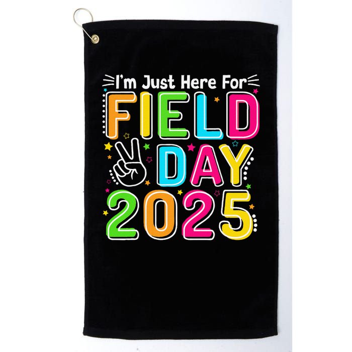 School Field Day Teacher Im Just Here For Field Day 2025 Golf Towel