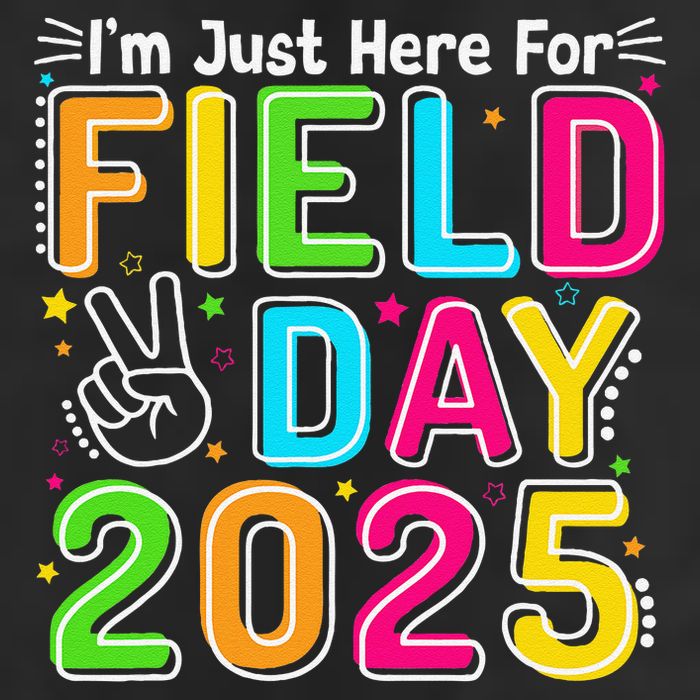 School Field Day Teacher Im Just Here For Field Day 2025 Golf Towel