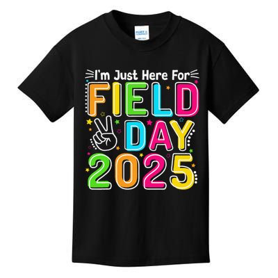 School Field Day Teacher Im Just Here For Field Day 2025 Kids T-Shirt