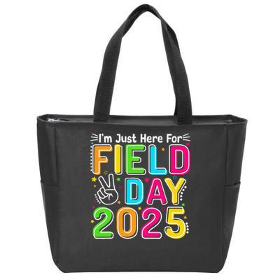 School Field Day Teacher Im Just Here For Field Day 2025 Zip Tote Bag