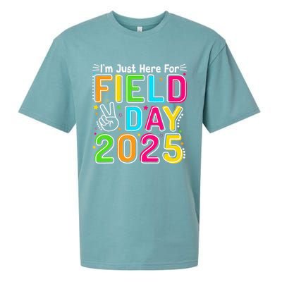 School Field Day Teacher Im Just Here For Field Day 2025 Sueded Cloud Jersey T-Shirt