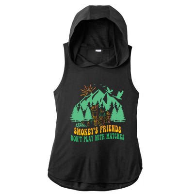 Smokey's friends don't play with matches funny saying Ladies PosiCharge Tri-Blend Wicking Draft Hoodie Tank