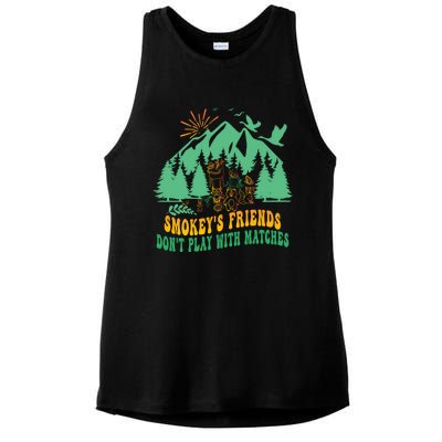 Smokey's friends don't play with matches funny saying Ladies PosiCharge Tri-Blend Wicking Tank