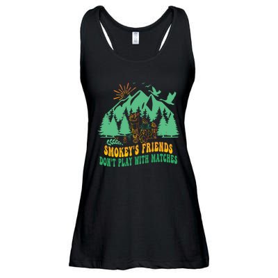 Smokey's friends don't play with matches funny saying Ladies Essential Flowy Tank