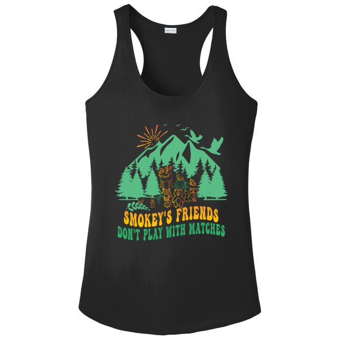 Smokey's friends don't play with matches funny saying Ladies PosiCharge Competitor Racerback Tank