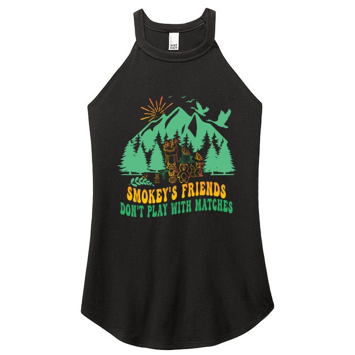 Smokey's friends don't play with matches funny saying Women's Perfect Tri Rocker Tank