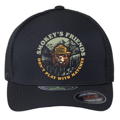 Smokeys Friends Dont Play With Matches Flexfit Unipanel Trucker Cap