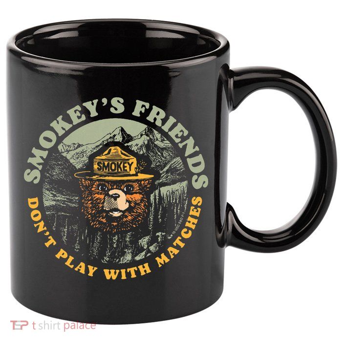 Smokeys Friends Dont Play With Matches 11oz C Handle Ceramic Mug