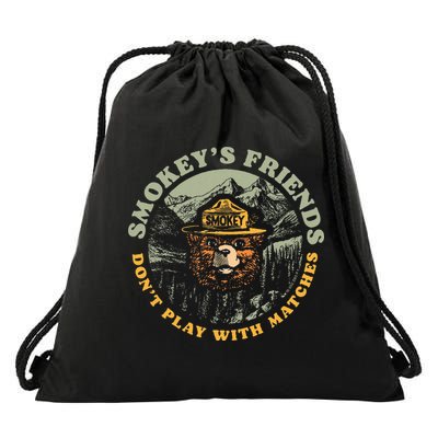 Smokeys Friends Dont Play With Matches Drawstring Bag