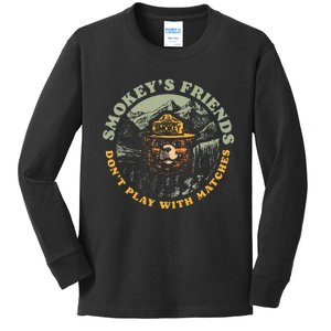 Smokeys Friends Dont Play With Matches Kids Long Sleeve Shirt