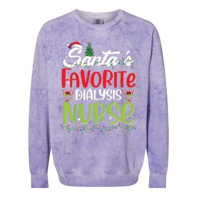 SantaS Favorite Dialysis Nurse Christmas Santa Hat Holiday Colorblast Crewneck Sweatshirt