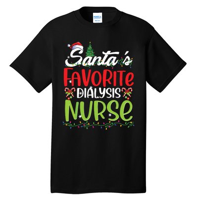 SantaS Favorite Dialysis Nurse Christmas Santa Hat Holiday Tall T-Shirt