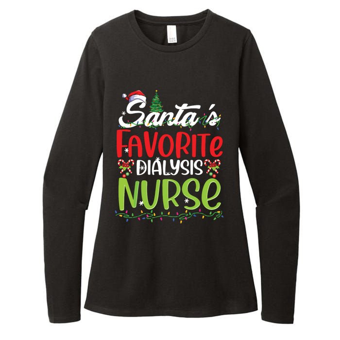 SantaS Favorite Dialysis Nurse Christmas Santa Hat Holiday Womens CVC Long Sleeve Shirt