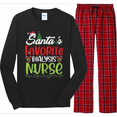 SantaS Favorite Dialysis Nurse Christmas Santa Hat Holiday Long Sleeve Pajama Set