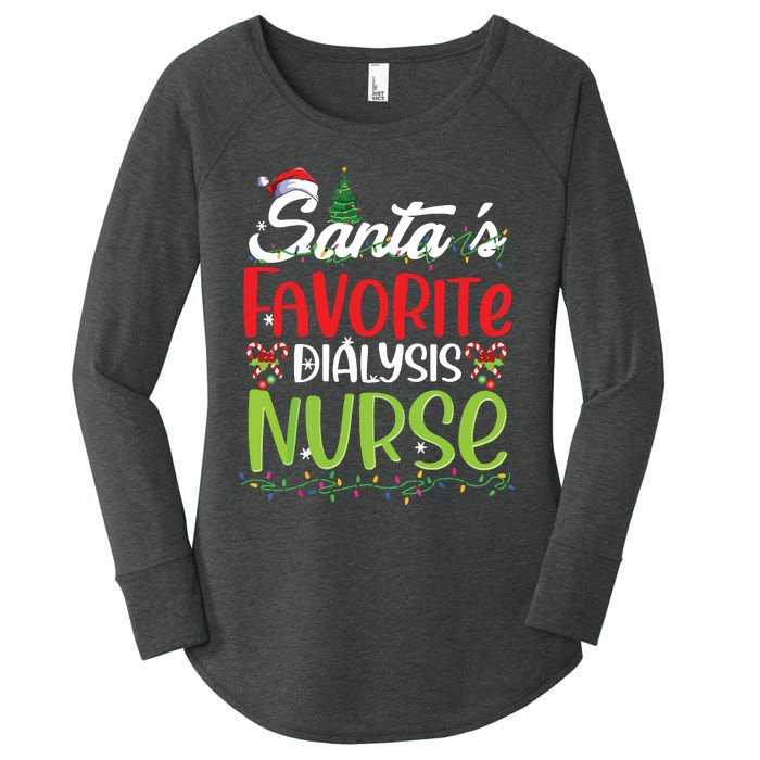 SantaS Favorite Dialysis Nurse Christmas Santa Hat Holiday Women's Perfect Tri Tunic Long Sleeve Shirt