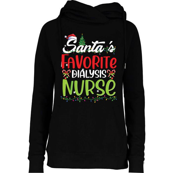 SantaS Favorite Dialysis Nurse Christmas Santa Hat Holiday Womens Funnel Neck Pullover Hood