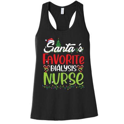 SantaS Favorite Dialysis Nurse Christmas Santa Hat Holiday Women's Racerback Tank