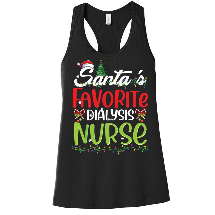 SantaS Favorite Dialysis Nurse Christmas Santa Hat Holiday Women's Racerback Tank