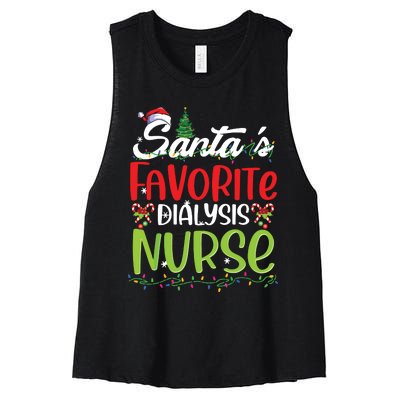 SantaS Favorite Dialysis Nurse Christmas Santa Hat Holiday Women's Racerback Cropped Tank