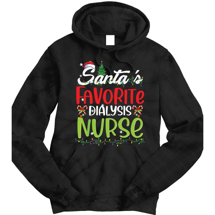 SantaS Favorite Dialysis Nurse Christmas Santa Hat Holiday Tie Dye Hoodie