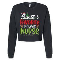 SantaS Favorite Dialysis Nurse Christmas Santa Hat Holiday Cropped Pullover Crew