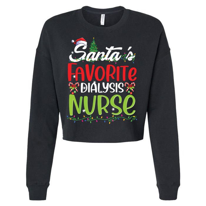 SantaS Favorite Dialysis Nurse Christmas Santa Hat Holiday Cropped Pullover Crew