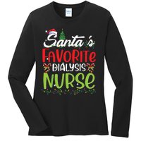 SantaS Favorite Dialysis Nurse Christmas Santa Hat Holiday Ladies Long Sleeve Shirt