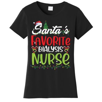 SantaS Favorite Dialysis Nurse Christmas Santa Hat Holiday Women's T-Shirt