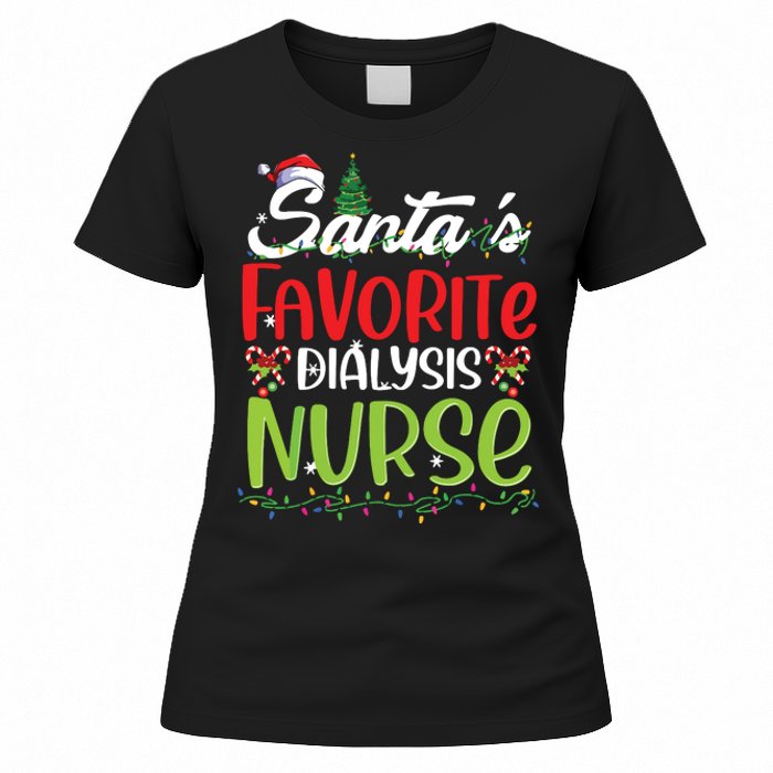 SantaS Favorite Dialysis Nurse Christmas Santa Hat Holiday Women's T-Shirt