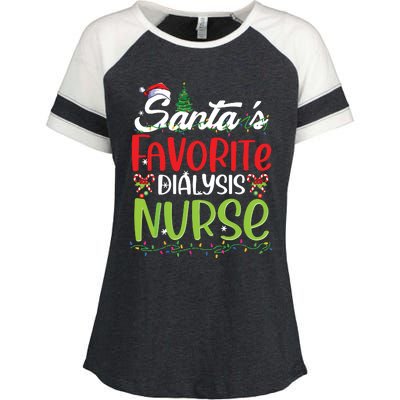 SantaS Favorite Dialysis Nurse Christmas Santa Hat Holiday Enza Ladies Jersey Colorblock Tee