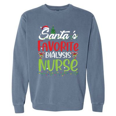 SantaS Favorite Dialysis Nurse Christmas Santa Hat Holiday Garment-Dyed Sweatshirt