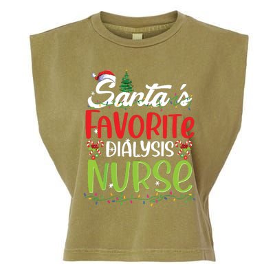 SantaS Favorite Dialysis Nurse Christmas Santa Hat Holiday Garment-Dyed Women's Muscle Tee