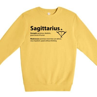 Sagittarius Facts Definition Birthday Horoscope Zodiac Sign Gift Premium Crewneck Sweatshirt