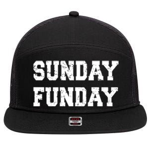 Sunday Funday Design Sunday Funday Football Game Day Cute Gift 7 Panel Mesh Trucker Snapback Hat