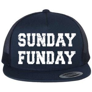 Sunday Funday Design Sunday Funday Football Game Day Cute Gift Flat Bill Trucker Hat