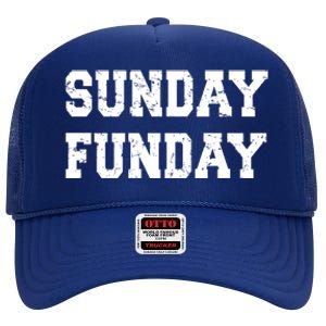 Sunday Funday Design Sunday Funday Football Game Day Cute Gift High Crown Mesh Back Trucker Hat