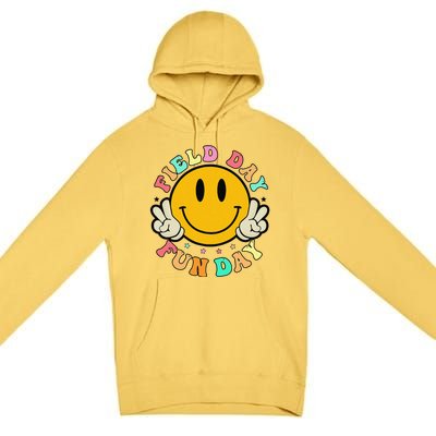 School Field Day Fun Smile Face Field Day 2024 Teacher Premium Pullover Hoodie