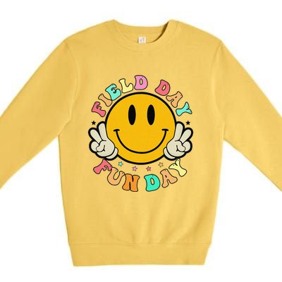 School Field Day Fun Smile Face Field Day 2024 Teacher Premium Crewneck Sweatshirt