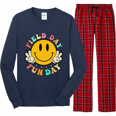 School Field Day Fun Smile Face Field Day 2024 Teacher Long Sleeve Pajama Set