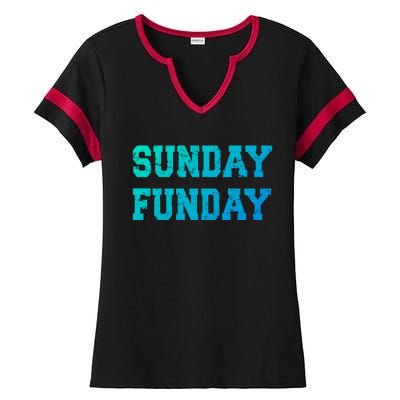 Sunday Funday Design Sunday Funday Football Game Day Cute Gift Ladies Halftime Notch Neck Tee