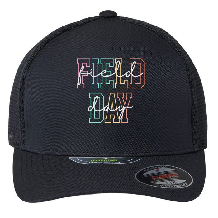 School Field Day Happy Field Day Tee Teacher Life Summer Flexfit Unipanel Trucker Cap