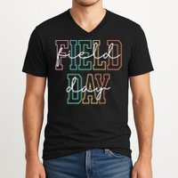 School Field Day Happy Field Day Tee Teacher Life Summer V-Neck T-Shirt