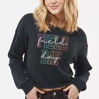 School Field Day Happy Field Day Tee Teacher Life Summer Cropped Pullover Crew