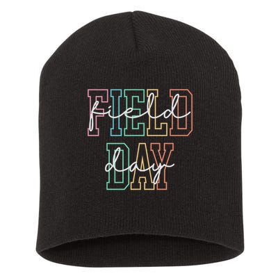 School Field Day Happy Field Day Tee Teacher Life Summer Short Acrylic Beanie