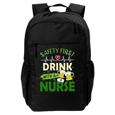 Safety First Drink With A Nurse Beer Drinking Team Saint Patrick's Day Backpack