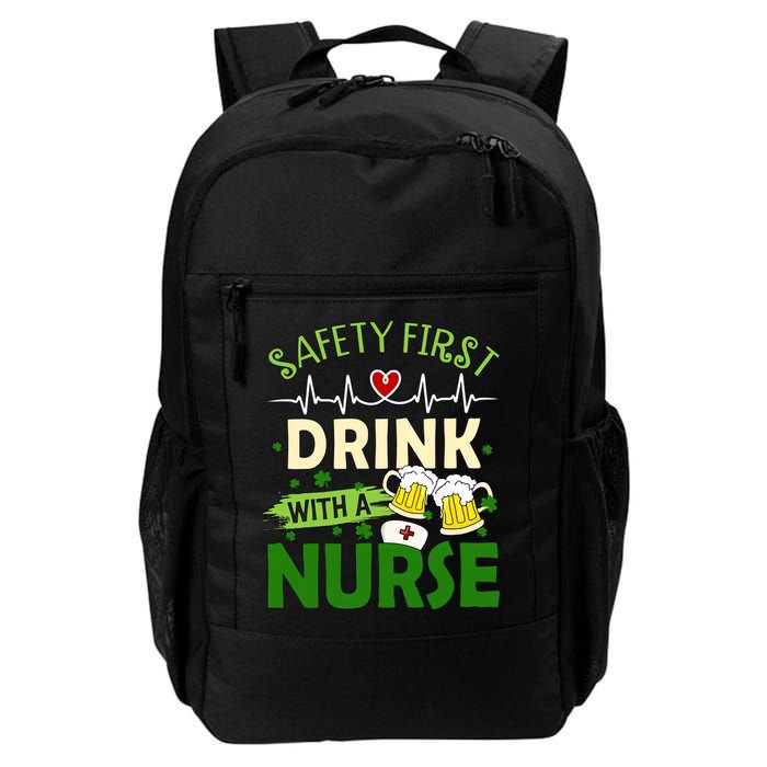 Safety First Drink With A Nurse Beer Drinking Team Saint Patrick's Day Backpack